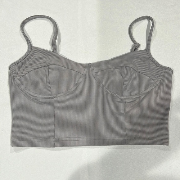 SHEIN. Gray ribbed crop top. Size small. - Picture 1 of 3